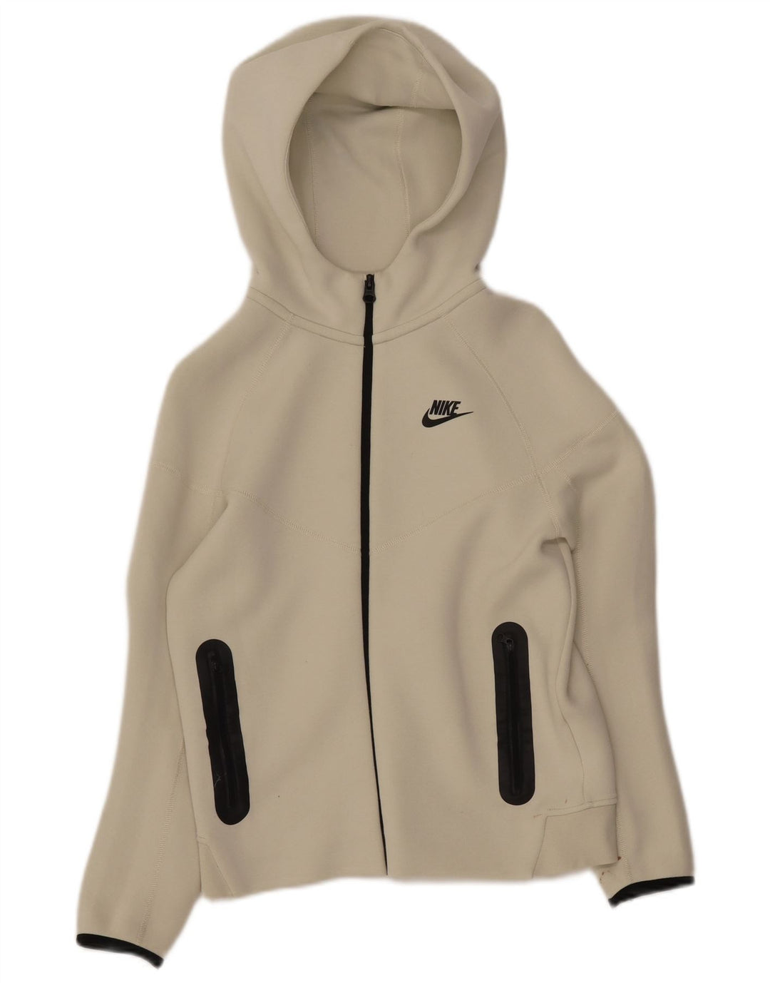 NIKE Boys Zip Hoodie πουλόβερ 12-13 ετών μεγάλο λευκό βαμβακερό
