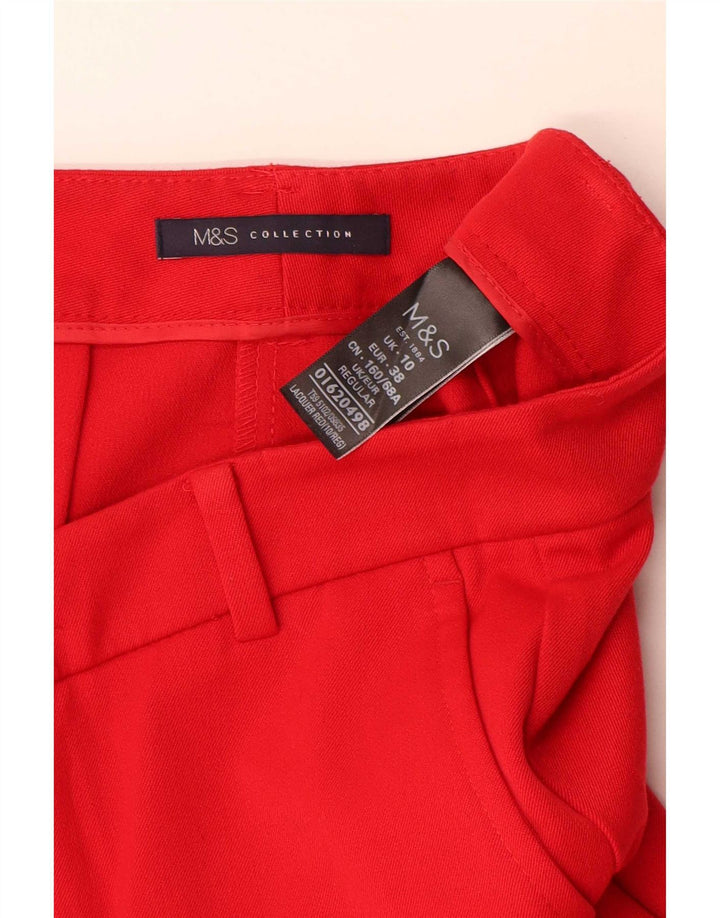Marks & Spencer Γυναικείο Slim Suit Παντελόνι UK 10 Small W27 L27 Red Polyester