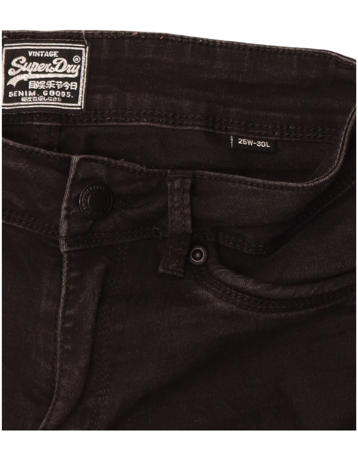 Γυναικείο Skinny Jeans SUPERDRY W25 L30 Μαύρο βαμβακερό