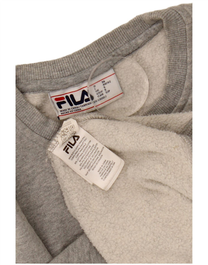 Fila Γυναικείο Φούτερ μεγάλου μεγέθους Jumper UK 10 Small Grey Cotton