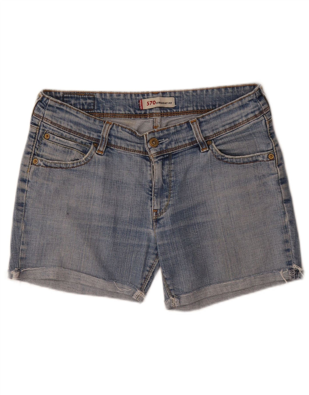 Γυναικείο σορτς Levi's 570 τζιν W32 μεγάλο μπλε βαμβακερό