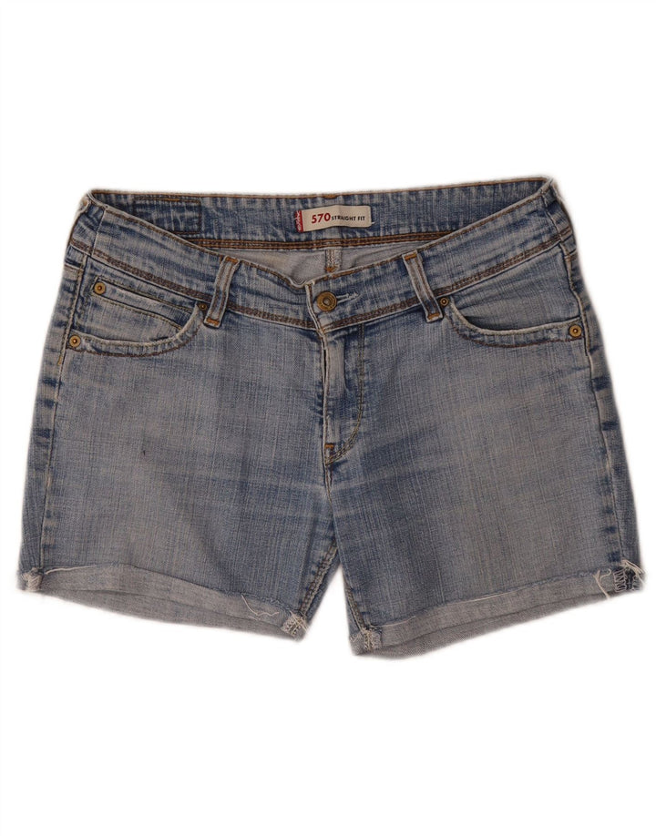 Γυναικείο σορτς Levi's 570 τζιν W32 μεγάλο μπλε βαμβακερό