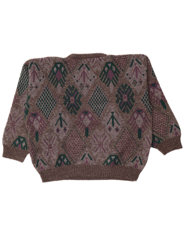 Avanti Ανδρικό πουλόβερ με λαιμόκοψη IT 56/58 XL Γκρι γεωμετρικό μαλλί