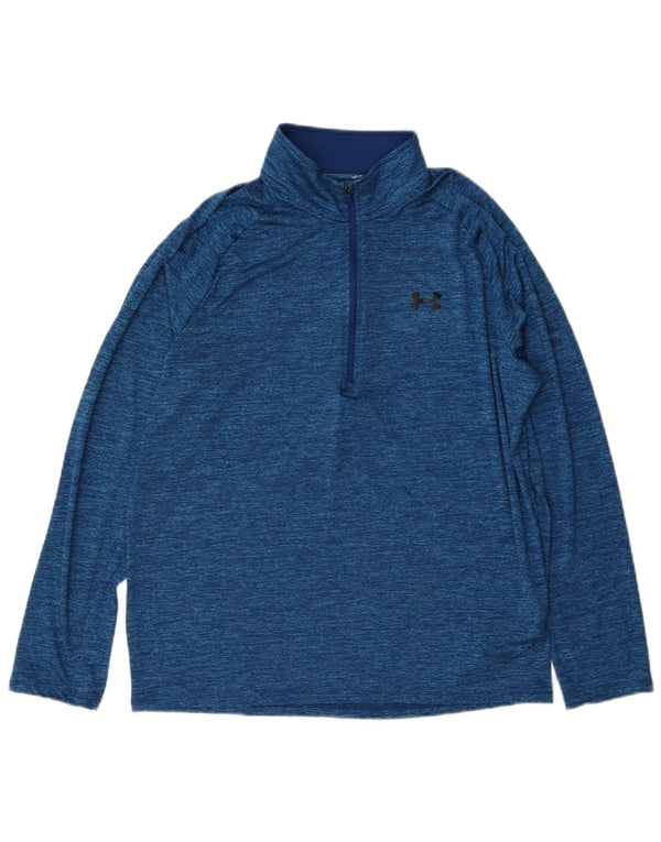 Ανδρική φόρμα πουλόβερ με φερμουάρ Under Armour Top Large Blue Flecked