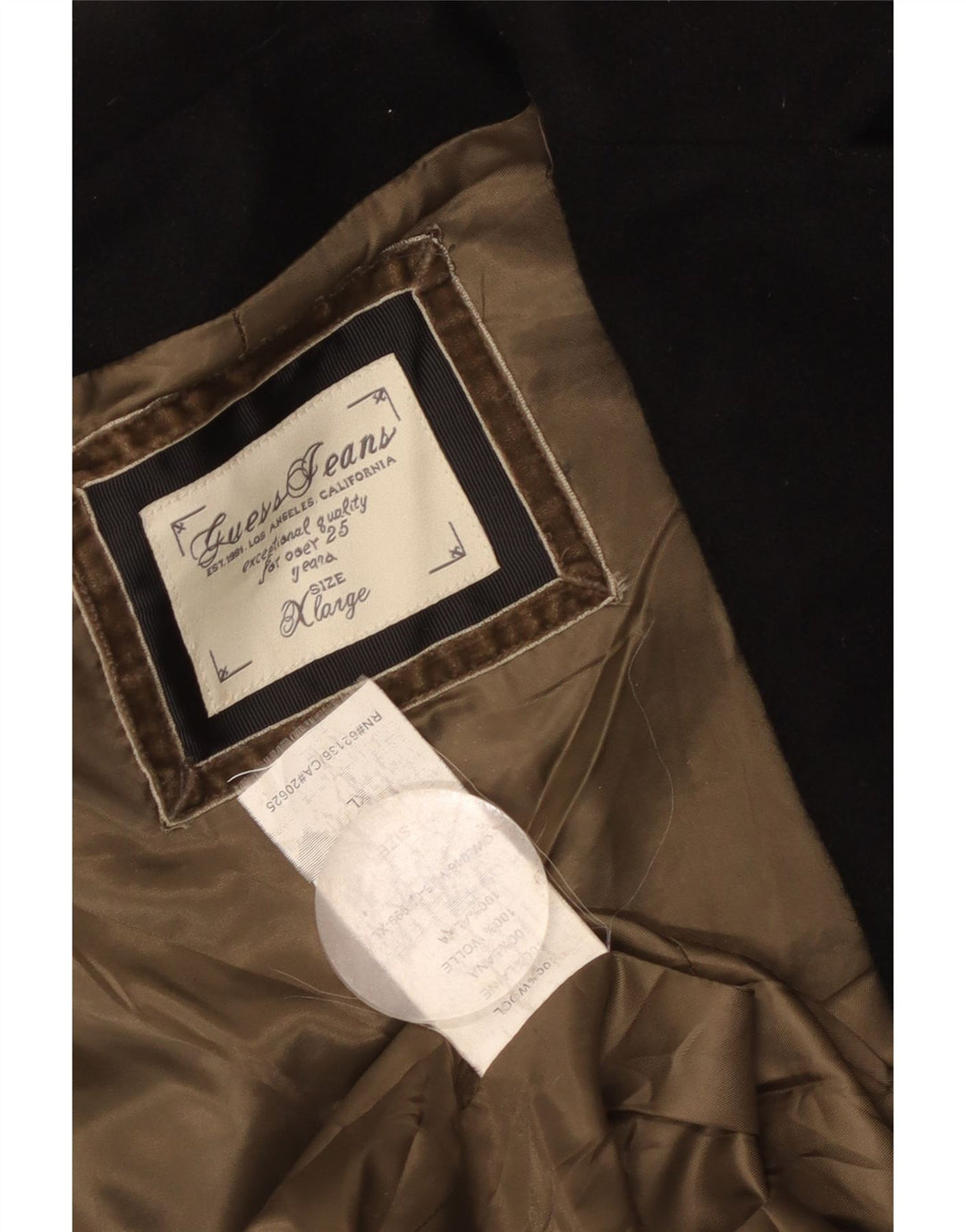 Guess Γυναικείο παλτό μπιζελιού UK 18 XL Μαύρο μαλλί