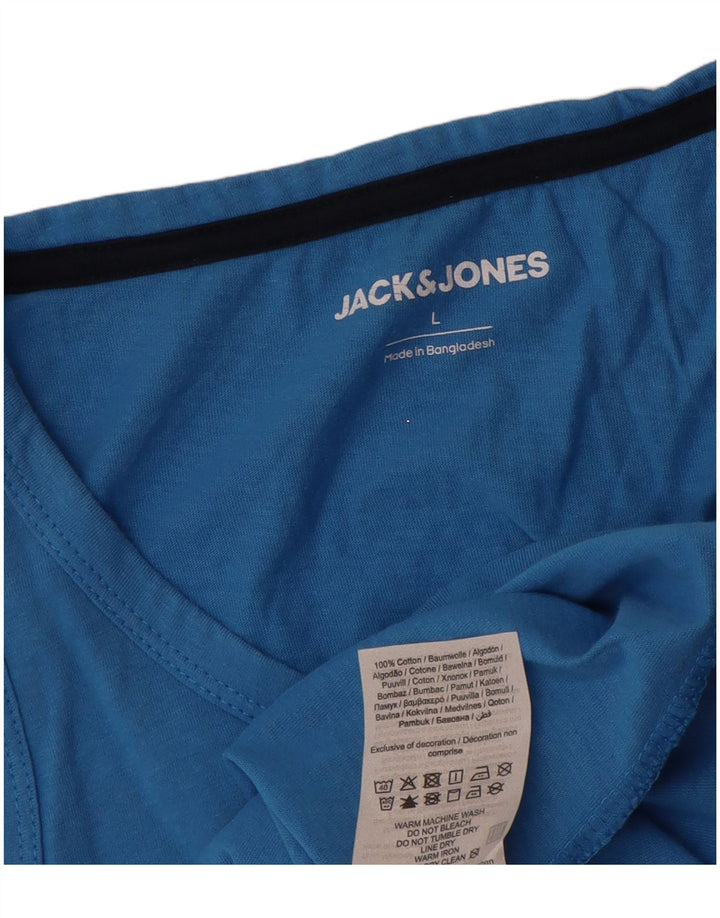 Jack & Jones Ανδρικό Γραφικό Γιλέκο Μπλουζάκι μεγάλο μπλε βαμβακερό
