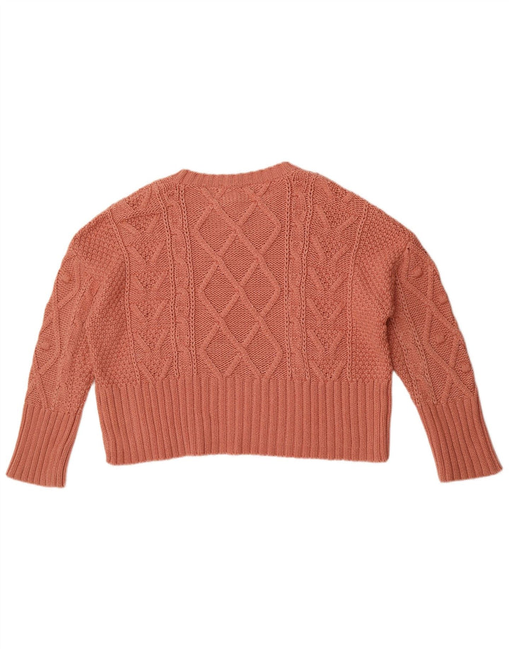 Zara Γυναικείο πουλόβερ με λαιμόκαυστο μεγάλου μεγέθους UK 14 Μεσαίο ροζ βαμβακερό