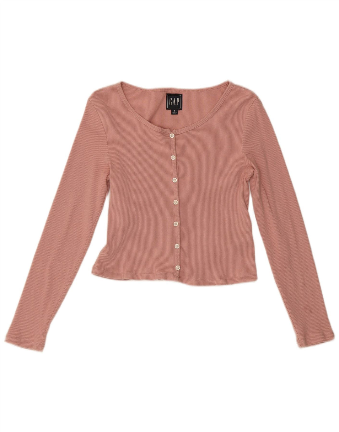 Gap Γυναικείο Crop Top Μακρυμάνικο UK 8 Μικρό Ροζ Βαμβακερό
