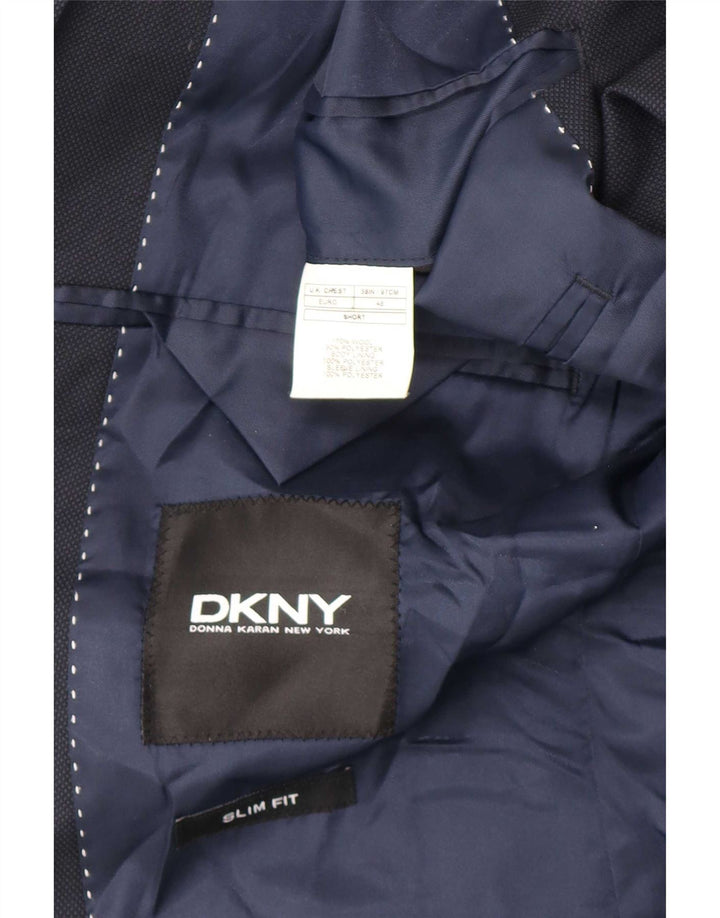 Dkny Ανδρικό μπουφάν μπλέιζερ με 2 κουμπιά λεπτή εφαρμογή EU 46 Small Navy Blue Wool