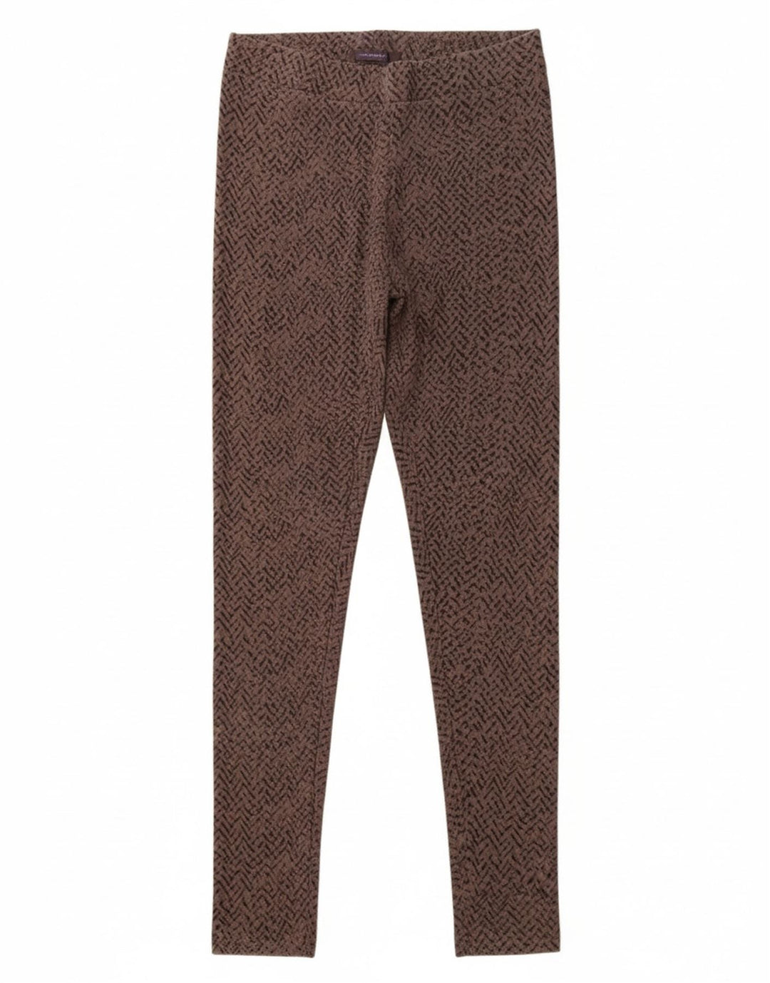 MARKS & SPENCER Womens Abstract Pattern Leggings UK 14 Large Brown Cotton