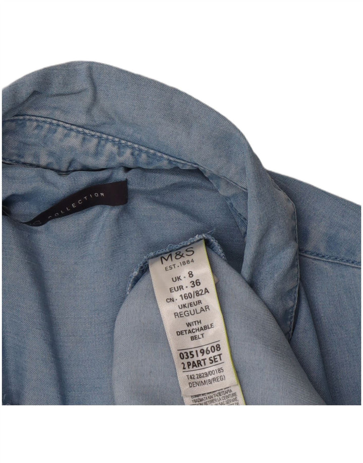 Marks & Spencer Γυναικείο κοντομάνικο φόρεμα UK 8 Small Blue
