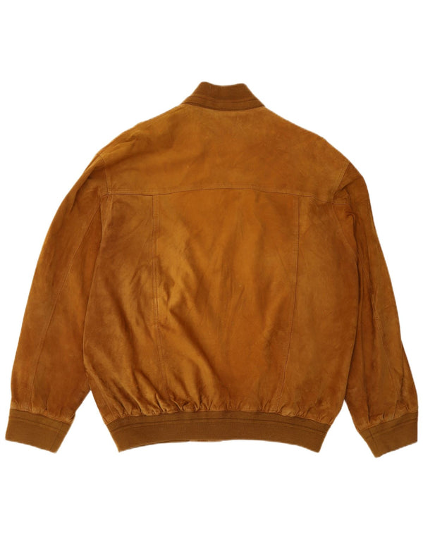 Vintage Ανδρικό Suede Bomber Jacket UK 42 XL Καφέ Δερμάτινο