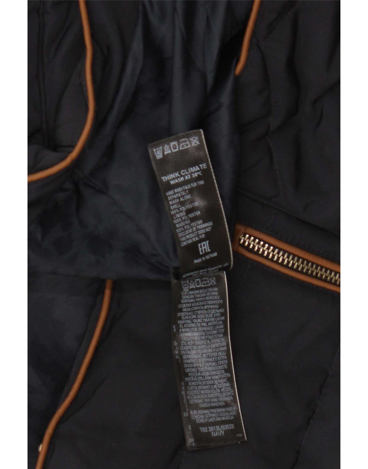 Marks & Spencer Γυναικείο μπουφάν με κουκούλα UK 12 Medium Navy Blue