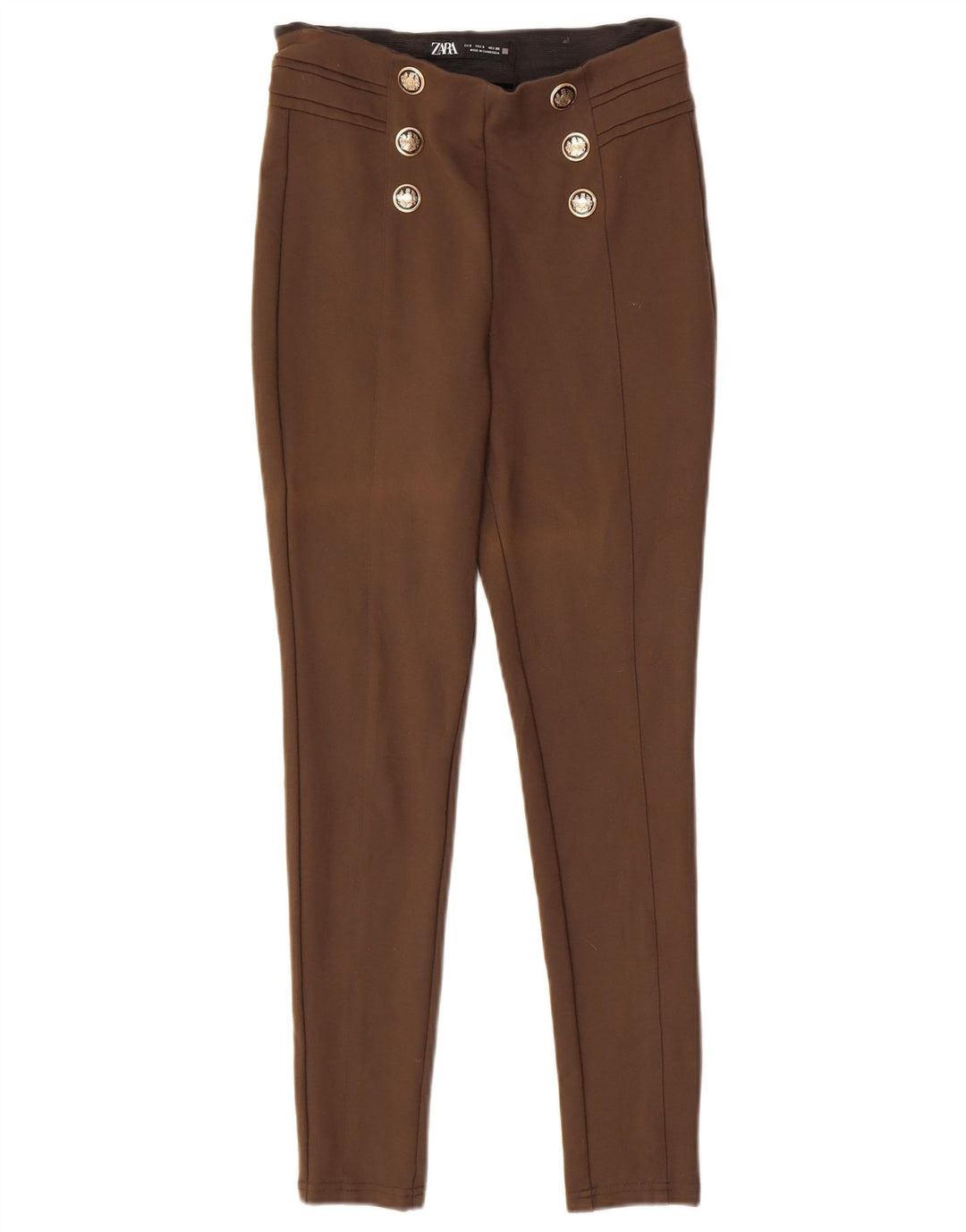 ZARA Womens Legging Trousers Small W26 L27 Brown Viscose