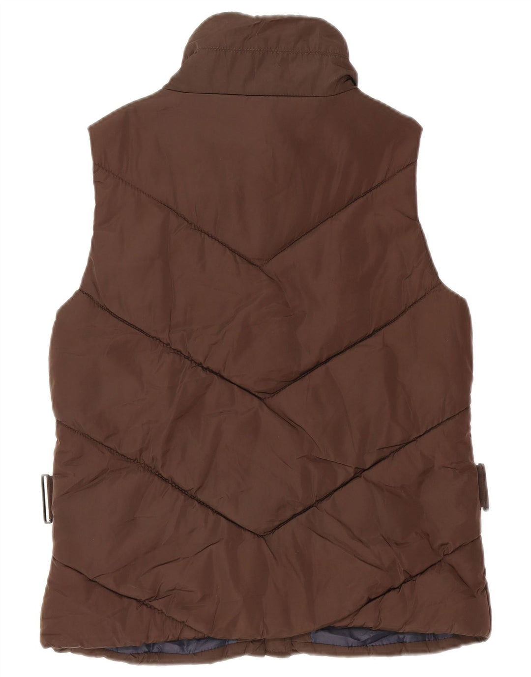 ZARA Γυναικείο padded Gilet UK 14 Large Brown Πολυεστέρας