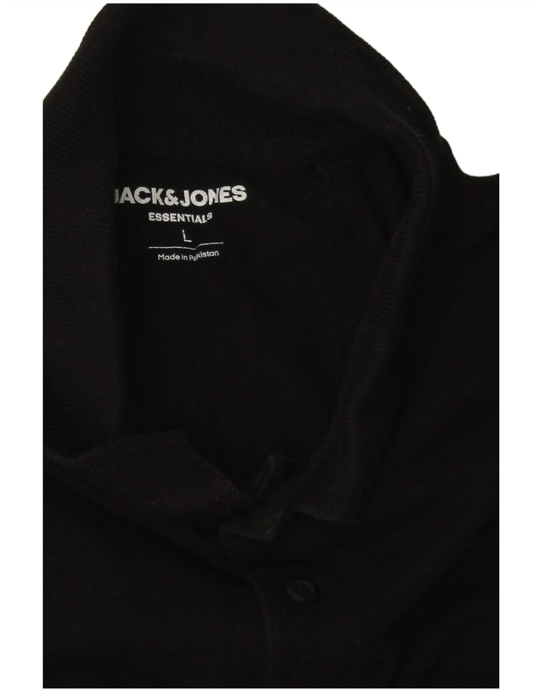 Ανδρικό μπλουζάκι πόλο Jack & Jones, μεγάλο μαύρο βαμβακερό