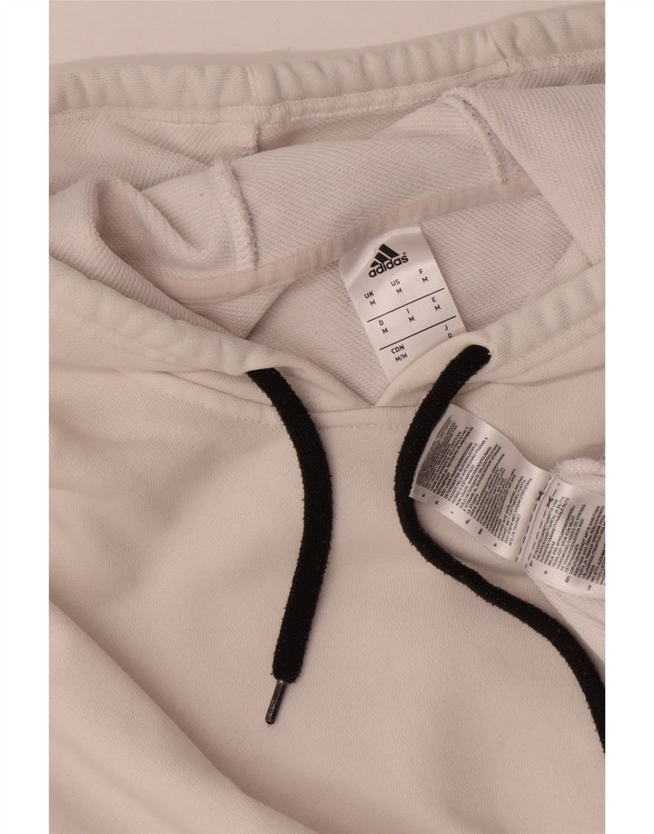 Adidas Mens Brooklyn Nets Graphic Hoodie Jumper Μεσαίο λευκό βαμβακερό