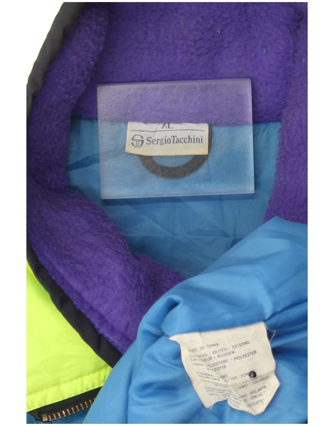 Sergio Tacchini ανδρικό μπουφάν σκι UK 42 XL Navy Blue Colorblock Πολυεστέρας