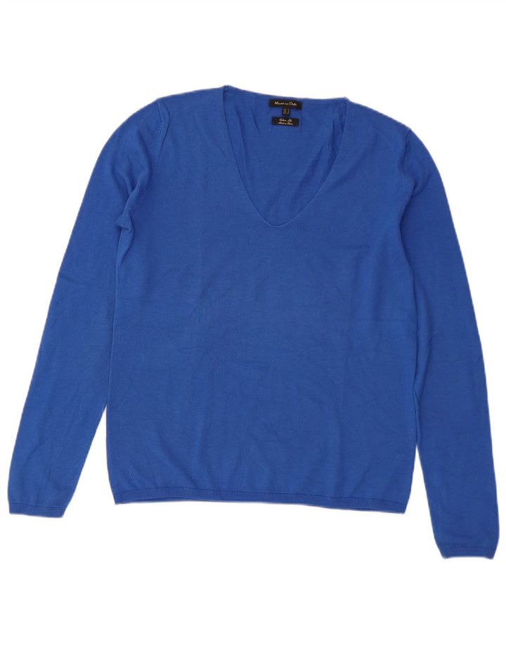 Massimo Dutti Γυναικείο πουλόβερ με V λαιμόκοψη UK 10 Small Blue