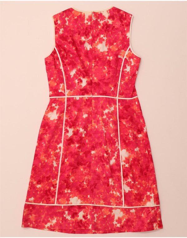 CALVIN KLEIN Womens Sleeveless A-Line Dress US 6 Medium Pink Floral Cotton