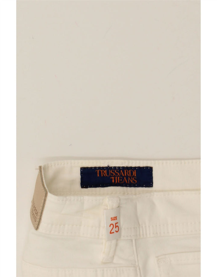 TRUSSARDI Womens Slim Jeans W25 L25 White Vintage Trussardi and Second-Hand Trussardi from Messina Hembry 
