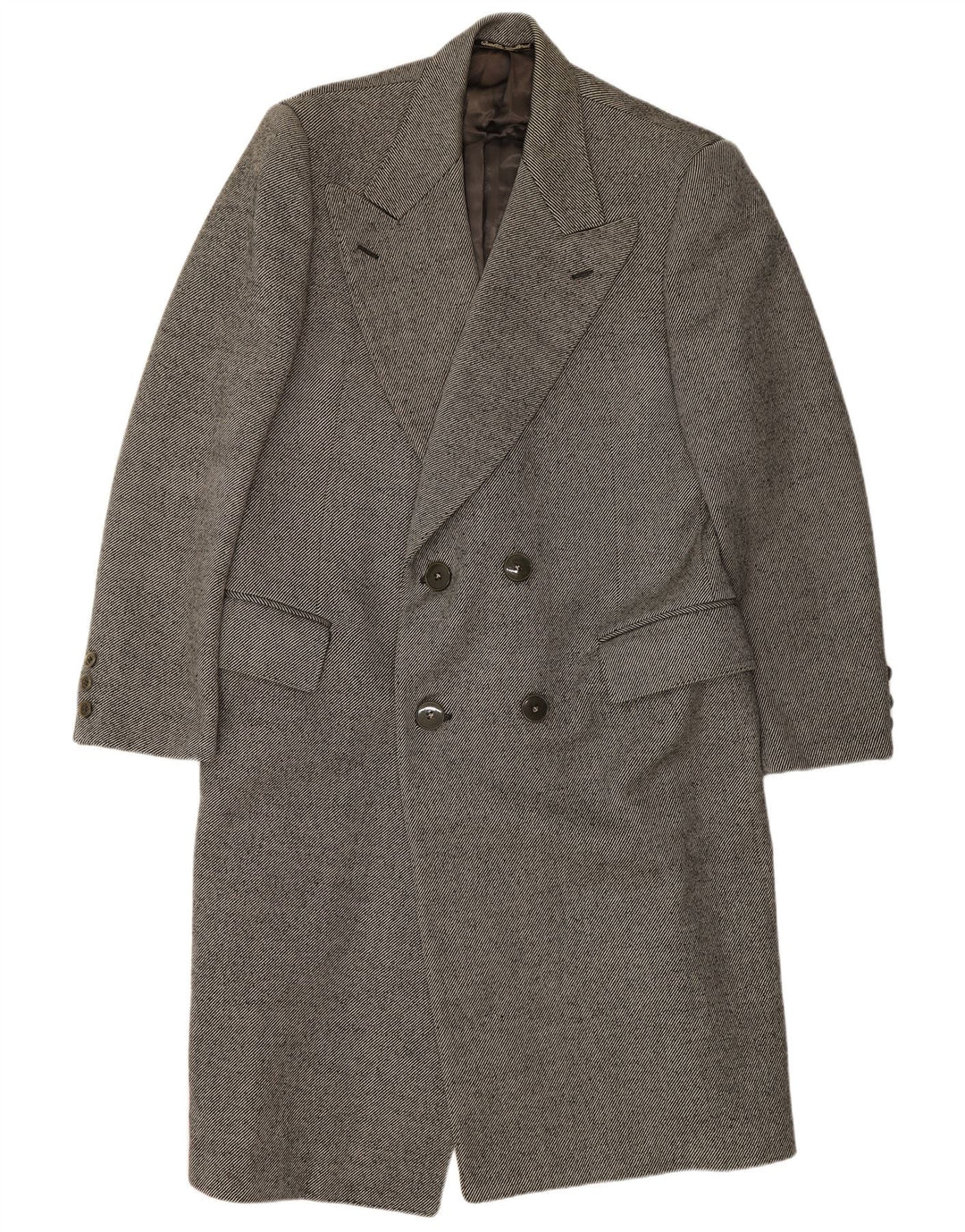 Ανδρικό παλτό Sidi με διπλό στήθος UK 38 Medium Grey Pinstripe
