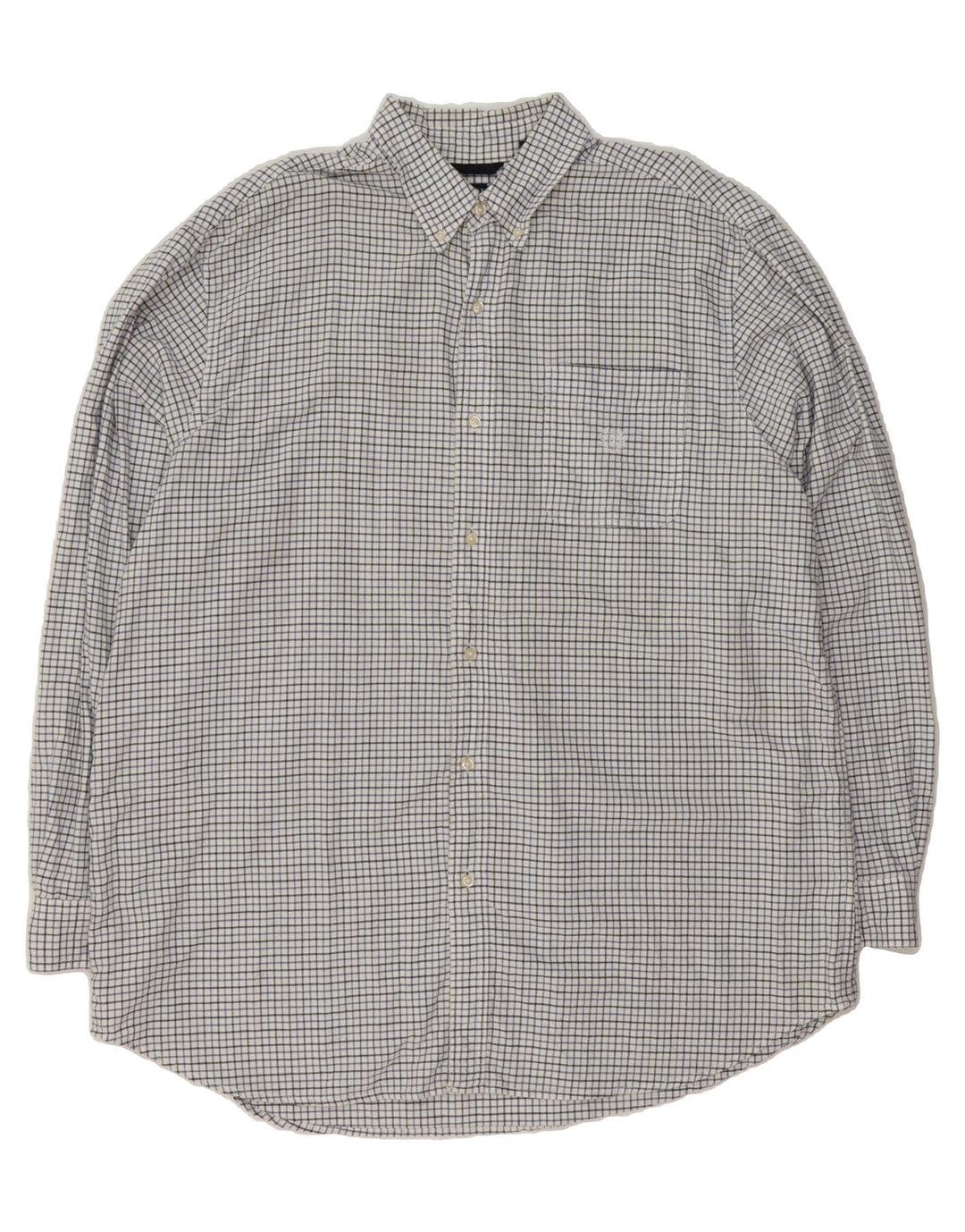 CHAPS Mens Tall Shirt 2XL White Check Cotton Vintage Chaps and Second-Hand Chaps from Messina Hembry 