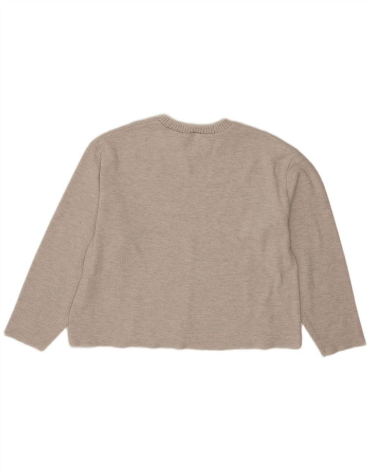 Zara Γυναικεία Μπλούζα Crop Top UK 16 Large Beige Polyester