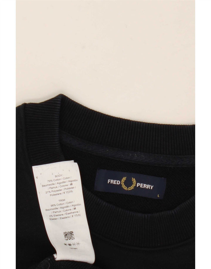 Fred Perry Ανδρικό Φούτερ Jumper Μεγάλο Ναυτικό Βαμβακερό