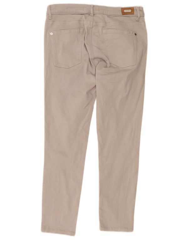 Zara Womens Slim Cropped Trousers EU 44 XL W34 L26 Beige