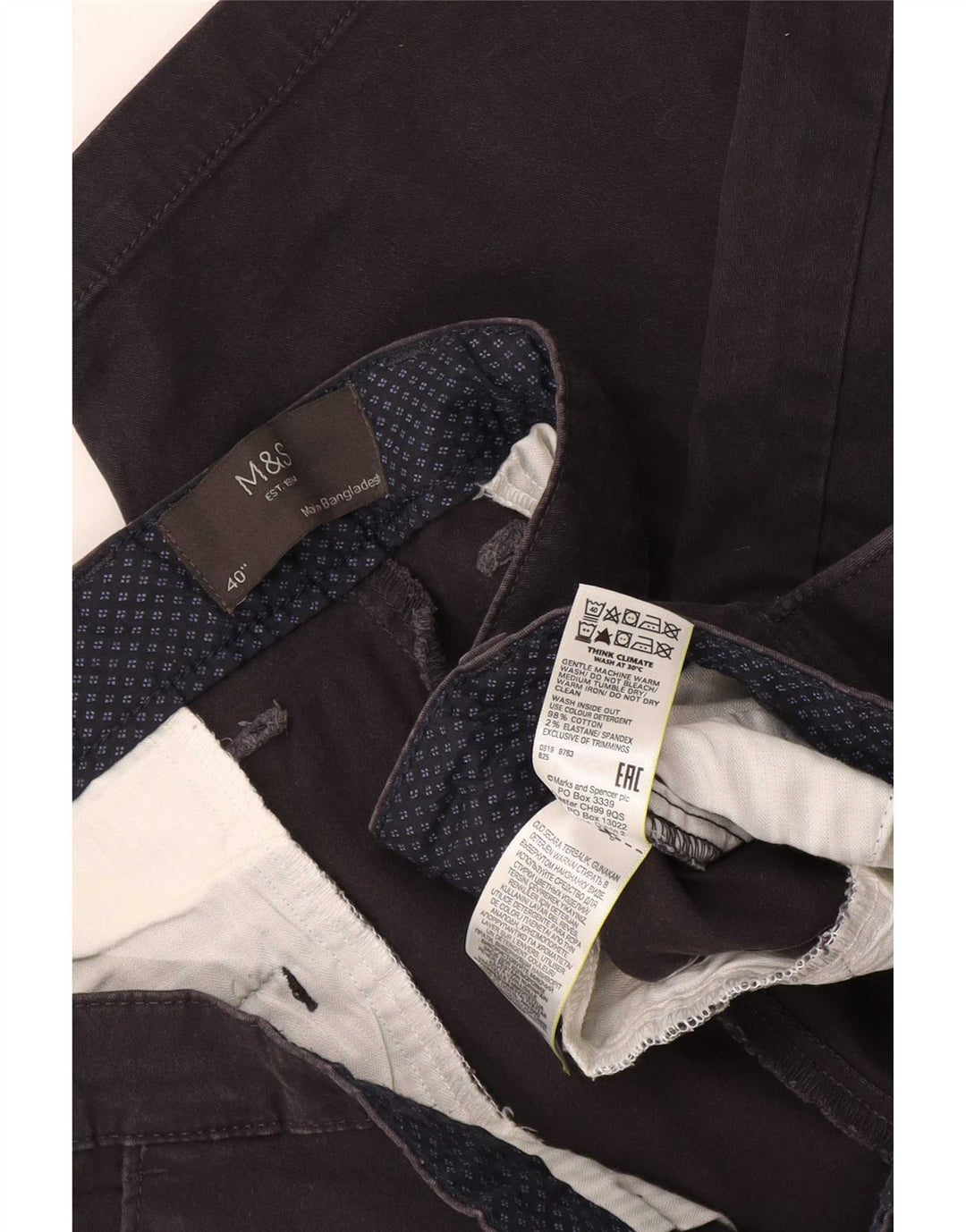 Ανδρικό σορτς Chino Marks & Spencer W40 XL μαύρο βαμβακερό