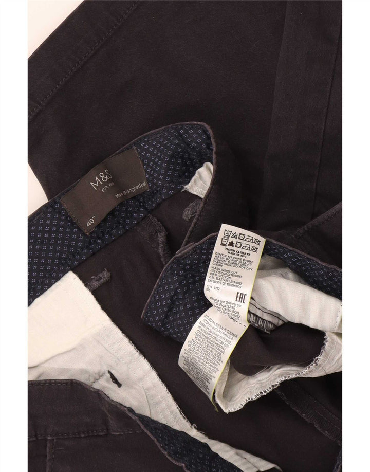 Ανδρικό σορτς Chino Marks & Spencer W40 XL μαύρο βαμβακερό