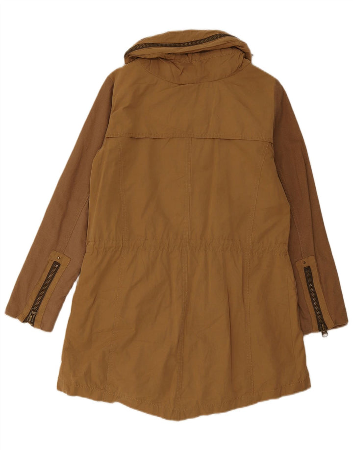 Zara Γυναικείο Μπουφάν Parka UK 10 Small Brown Βαμβακερό