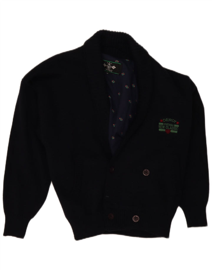 Ανδρικό πουλόβερ VINTAGE Ζακέτα IT 50 Medium Navy Blue Wool