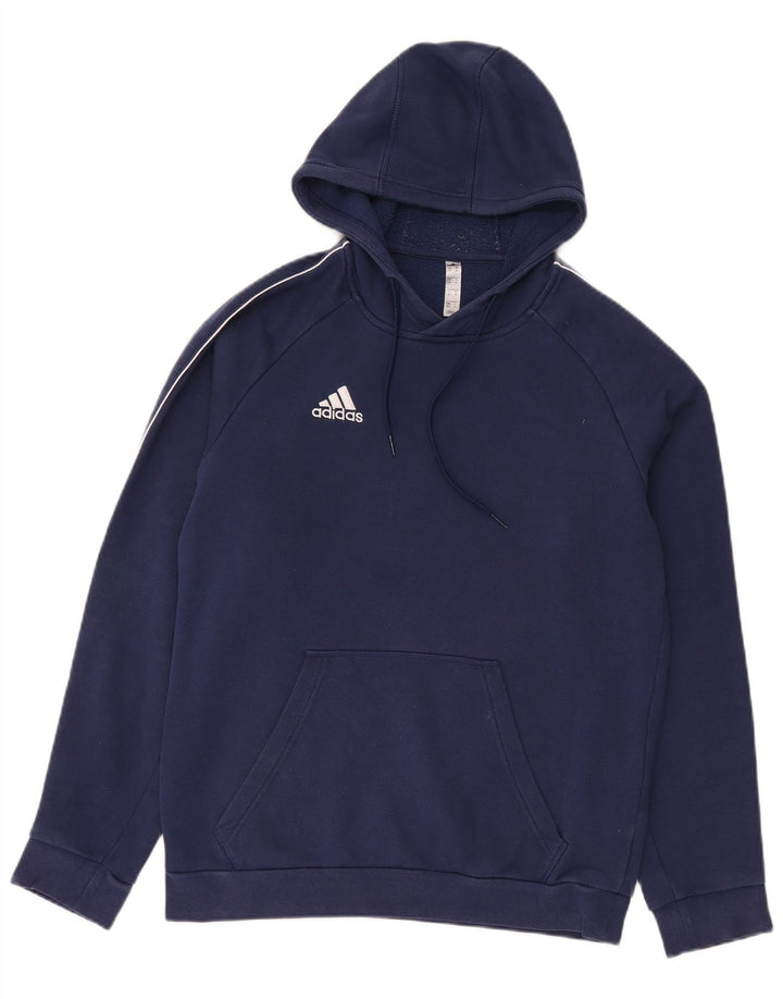 Adidas Ανδρικό φούτερ με κουκούλα, μεσαίο μπλε βαμβακερό