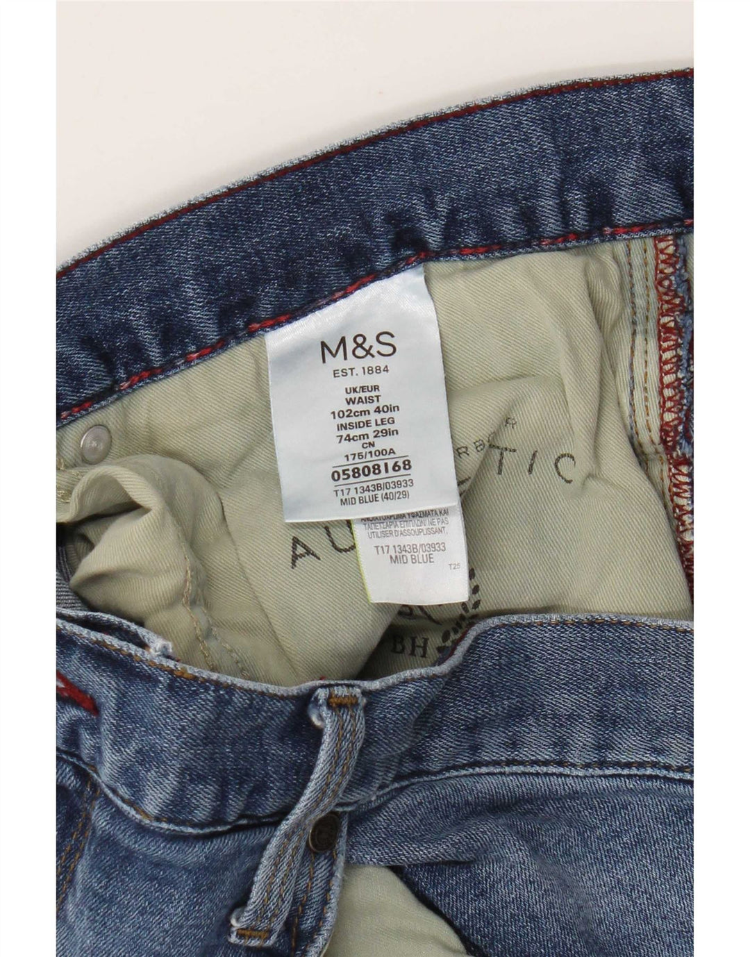 Ανδρικό τζιν ίσιο Marks & Spencer W40 L29 Μπλε βαμβακερό