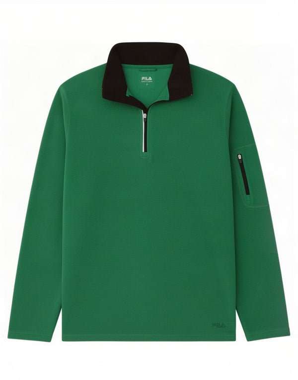 Fila Ανδρικό φερμουάρ Fleece Jumper Μεσαίο Πράσινο Πολυεστέρας
