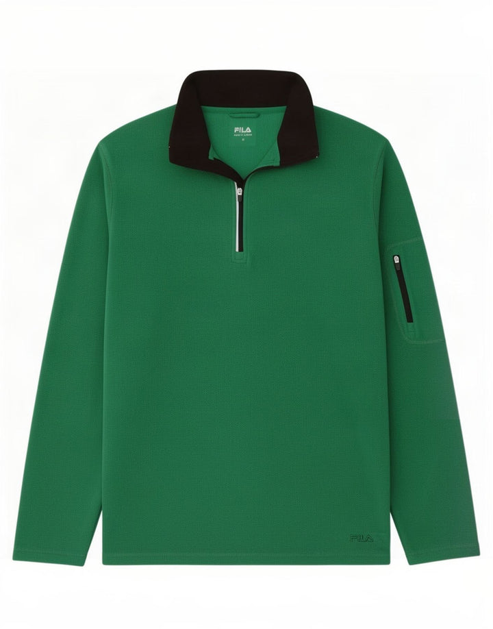 Fila Ανδρικό φερμουάρ Fleece Jumper Μεσαίο Πράσινο Πολυεστέρας