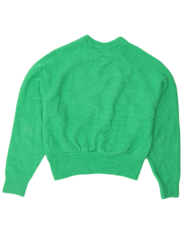 Zara Γυναικείο πουλόβερ με λαιμόκοψη Crop Crop UK 14 Μεσαίο Πράσινο Ακρυλικό