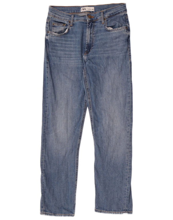 Zara Γυναικείο Straight Jeans EU 40 Medium W30 L27 Μπλε βαμβακερό