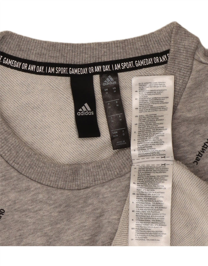 Ανδρικό γραφικό φούτερ ADIDAS Jumper Μεσαίο γκρι βαμβακερό