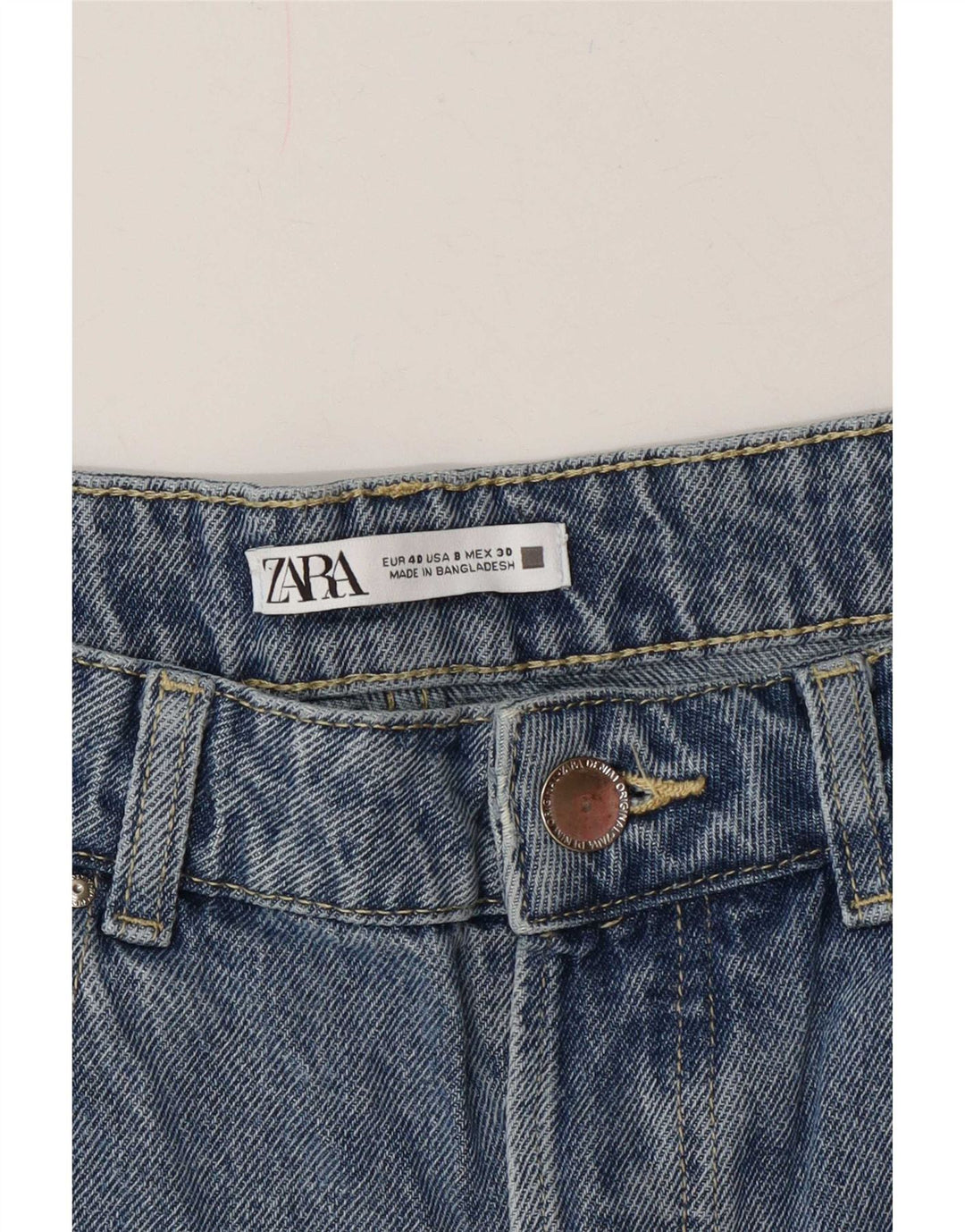Zara Γυναικείο Ψηλόμεσο Τζιν Σορτς EU 40 Medium W30 Μπλε
