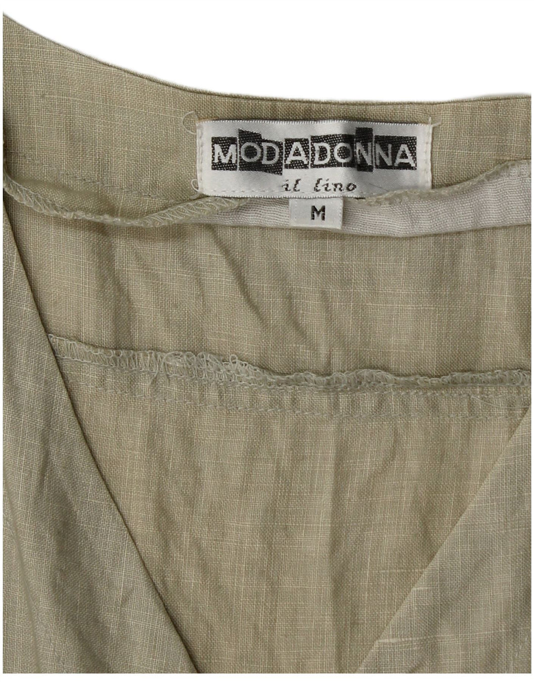 Vintage γυναικείο αμάνικο Playsuit UK 12 Medium Khaki Λευκά είδη