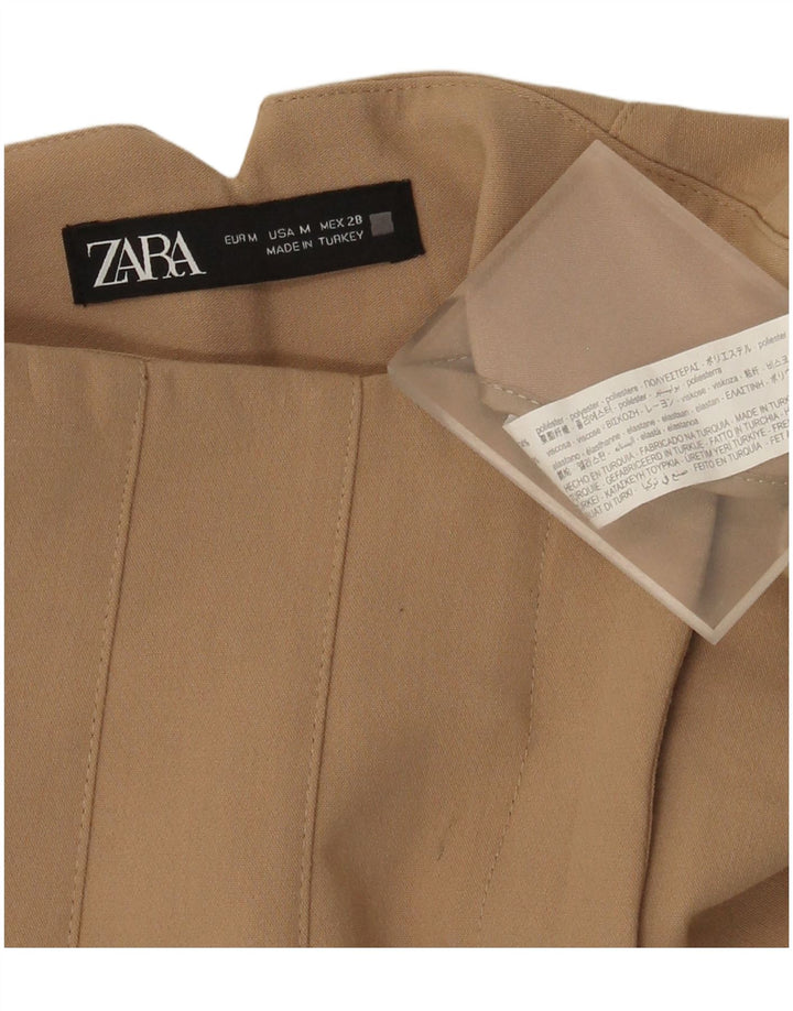 Zara Γυναικείο κωνικό παντελόνι Chino Medium W28 L26 Beige Polyester