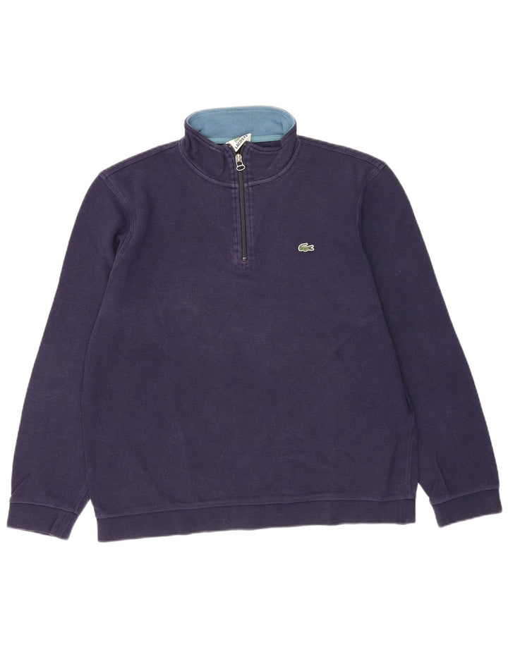 Ανδρικό φούτερ Lacoste με φερμουάρ, Jumper, Μέγεθος 4, Βαμβακερό, μπλε ναυτικό