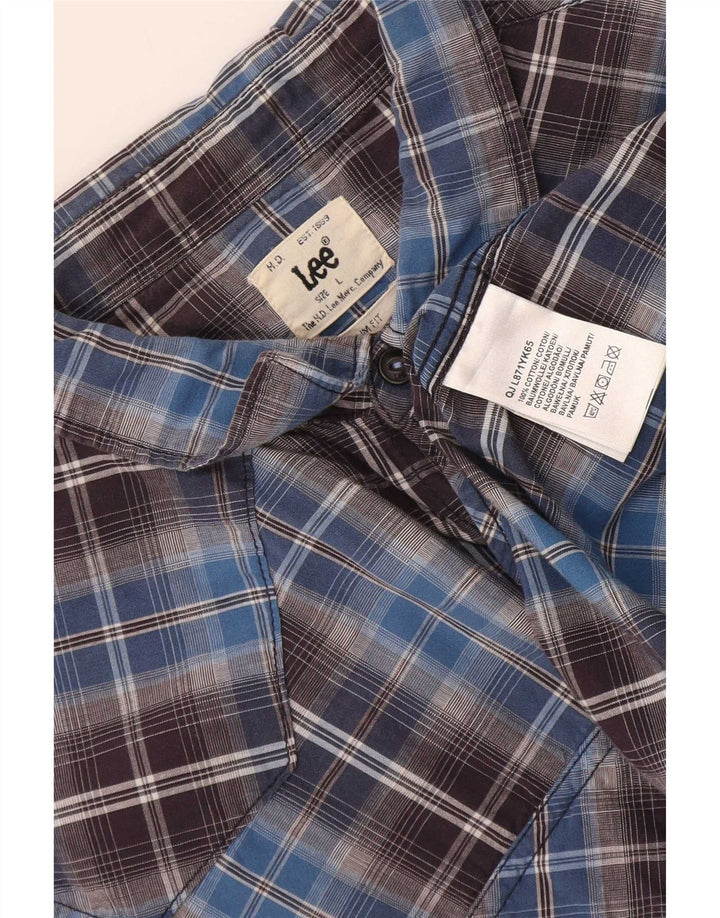 Ανδρικό πουκάμισο Lee Slim Fit Large Blue Check Cotton