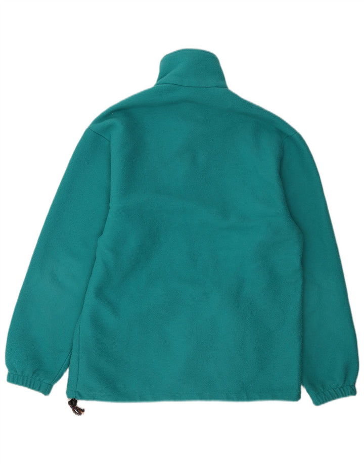 Basic Ανδρικό κουμπιά λαιμό Fleece Jumper Μεσαίο τιρκουάζ γεωμετρικός πολυεστέρας
