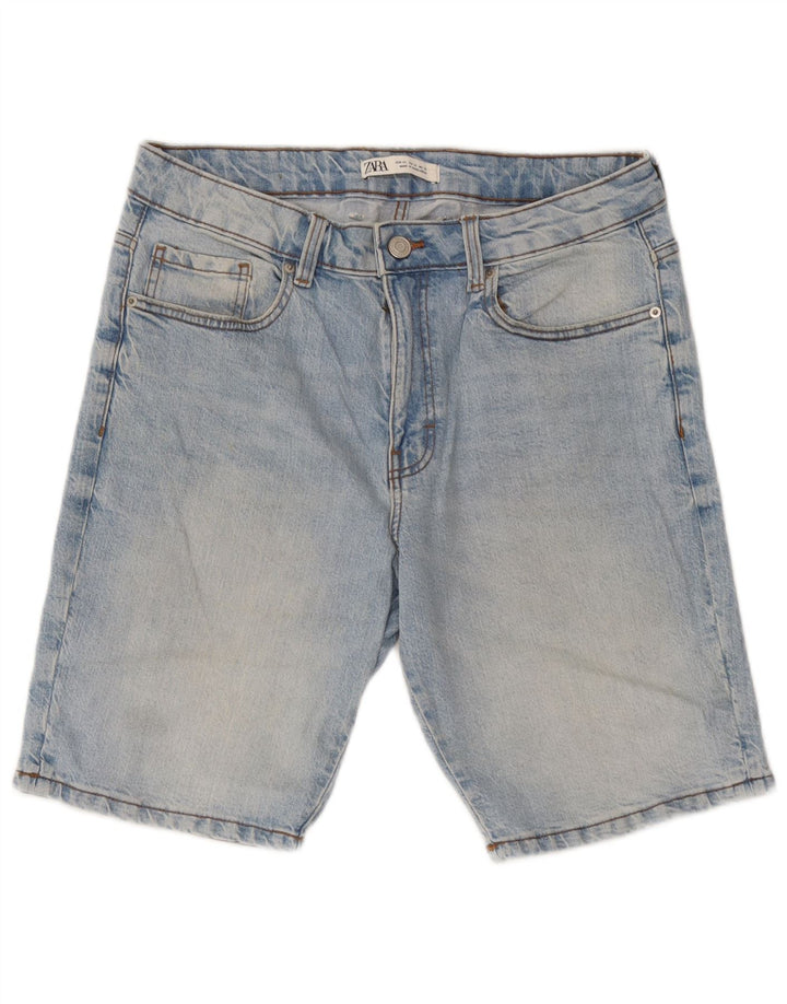 Zara Ανδρικό τζιν σορτς EU 42 μεγάλο W32 Μπλε βαμβακερό