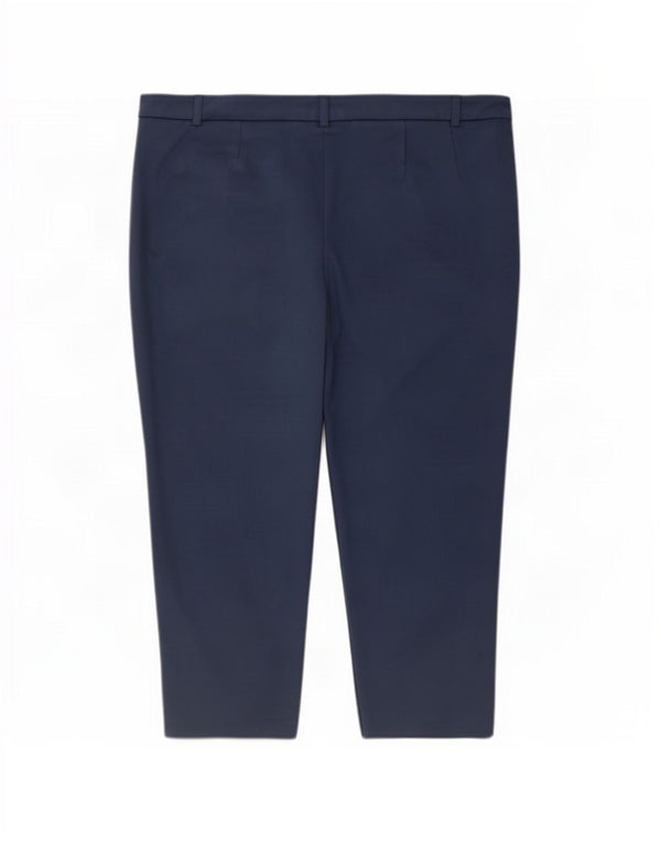 Marks & Spencer Γυναικείο παντελόνι Capri UK 22 3XL W44 L20 Μπλε βισκόζη