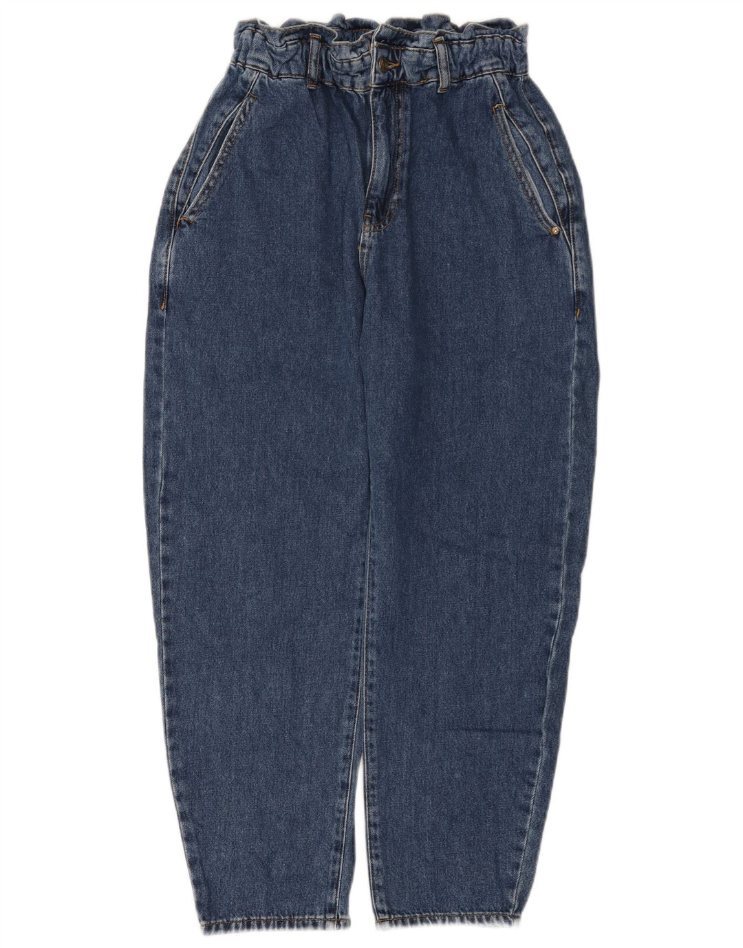 Γυναικείο τζιν ψηλόμεσο ZARA Crop Loose Fit EU 38 Small W28 L25 Blue